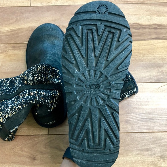 UGG Shimmering Suede & Knit Camaya Boots - Picture 6 of 7